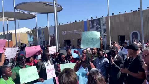 African protesters demand action from COP 27 climate summit