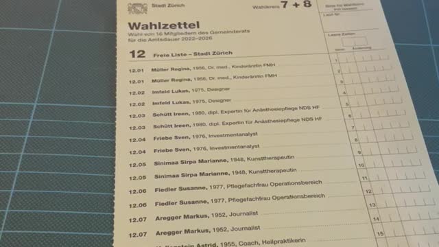 Zürcher Gemeinderatswahlen 22: Anleitung Freie Liste