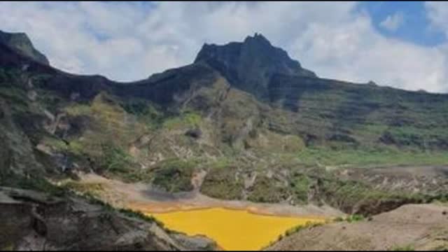 the beauty and natural panorama of Mount Kelud in Kediri, East Java, Indonesia