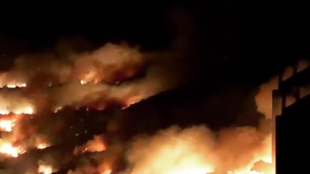 Huge Fire At South Mountain Near Santa Paula