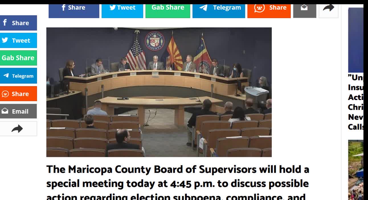 Maricopa County AZ Board of Supervisors to hold meeting today