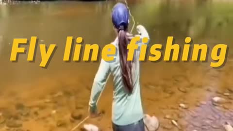 Fly line fishing