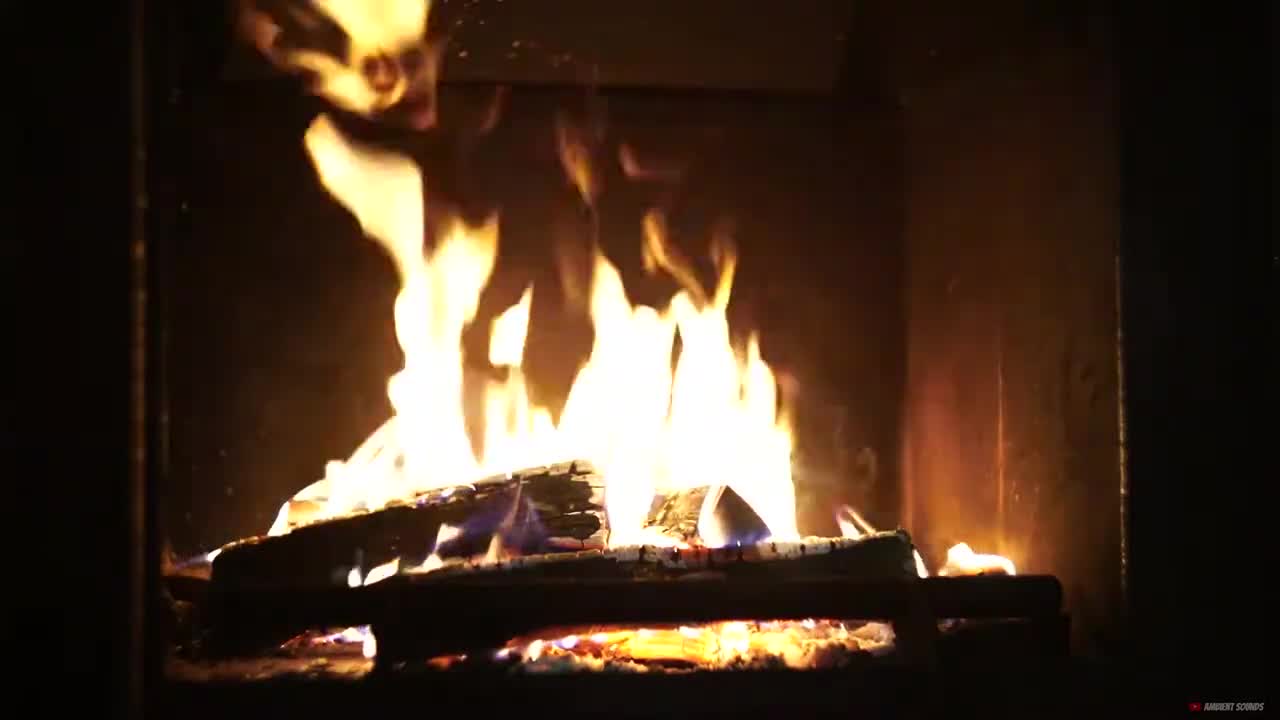 Relaxing Fireplace Crackling Fire Sounds and Burning Fireplace