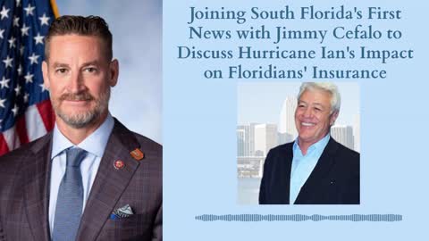 Joining South Florida's First News to Discuss Hurricane Ian's Impact on Floridians' Insurance