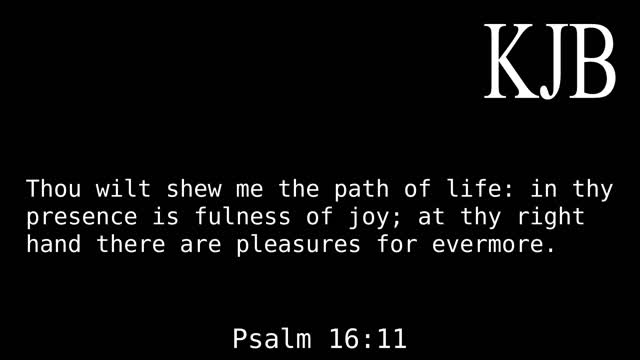 Thou Wilt Shew Me The Path of Life - Psalm 16:11