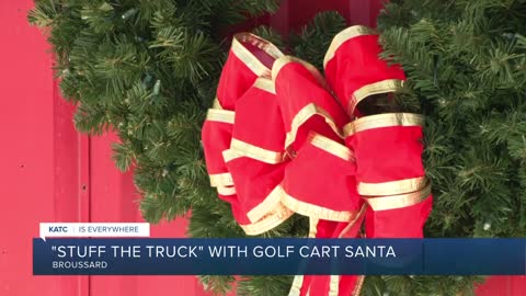 Stuff the truck with golf cart Santa