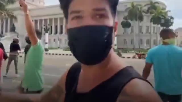 Cuban Protestor says "They are starving us to death. Havana is collapsing"
