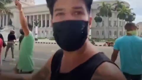 Cuban Protestor says "They are starving us to death. Havana is collapsing"