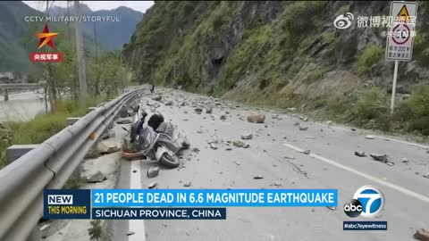 6.8 magnitude earthquake in China leaves 21 dead, triggers landslides l ABC7