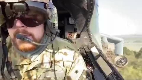 Combat work of the Ukrainian Mi-24P on ru positions.