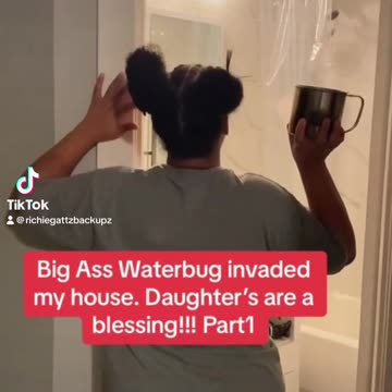 Wait hold up did she just throw water at a water bug???