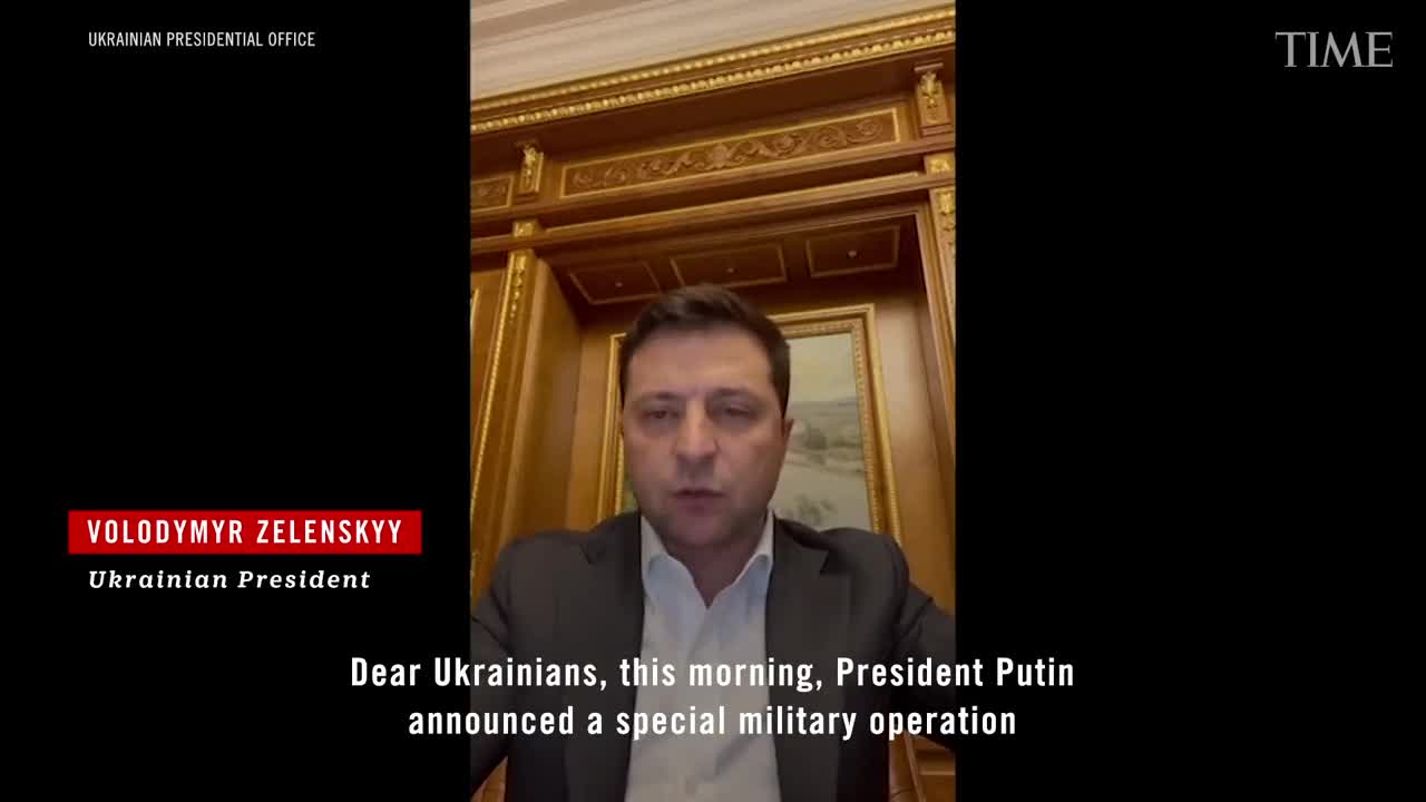 Ukraine's President Volodymyr Zelenskyy Declared Martial Law And Urged Citizens Not to Panic