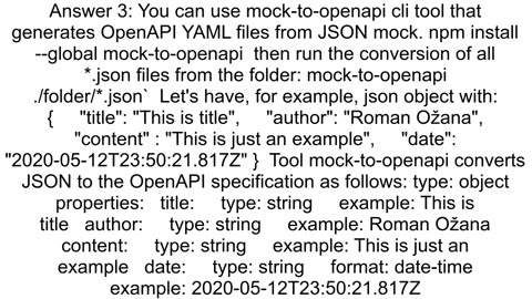 How to generate a Swagger definition from sample JSON