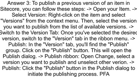 How to publish a previous version of an item in Sitecore