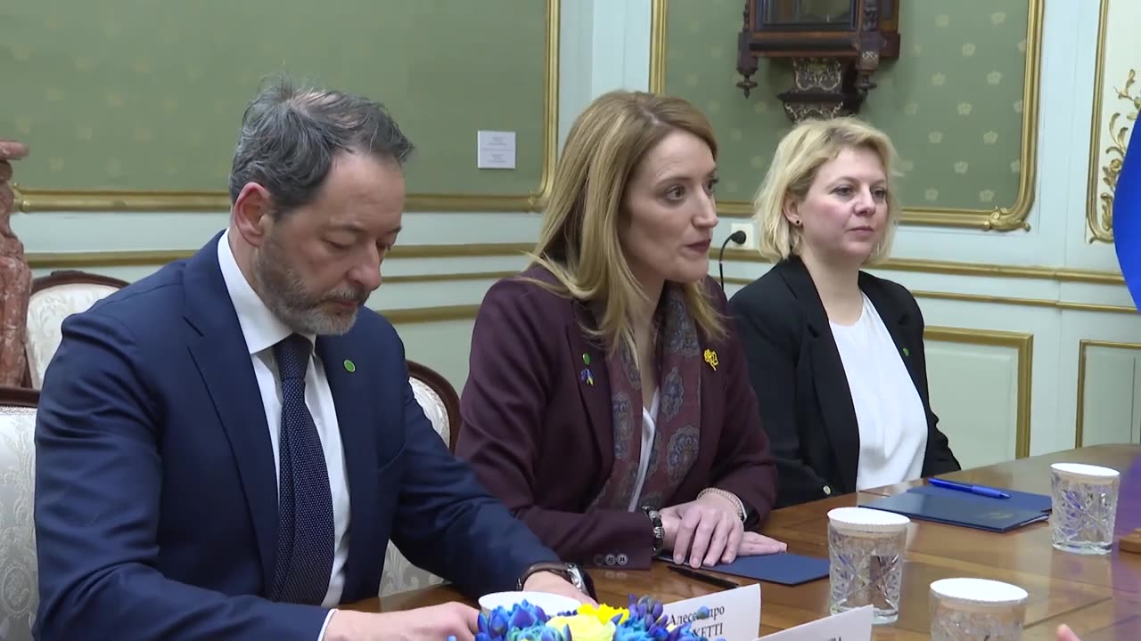 Зеленський у Львові зустрівся з президенткою Європарламенту Робертою Мецолою