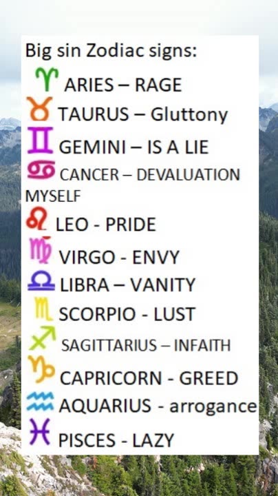 Big sin of the Zodiac Signs#COME TO MY TG CHANNEL#https://t.me/https://t.me/horoscope366