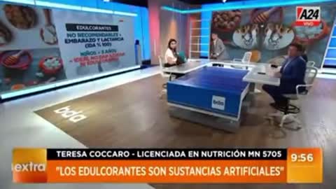 Argentinian health expert Teresa Coccaro collapsed on live TV