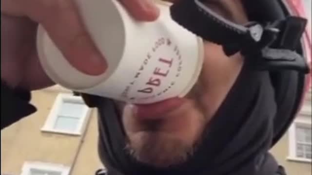 London delivery driver swaps coffee with water