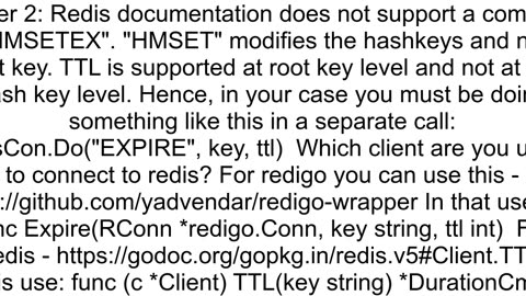 how to set the expiry of the redis keys in golang