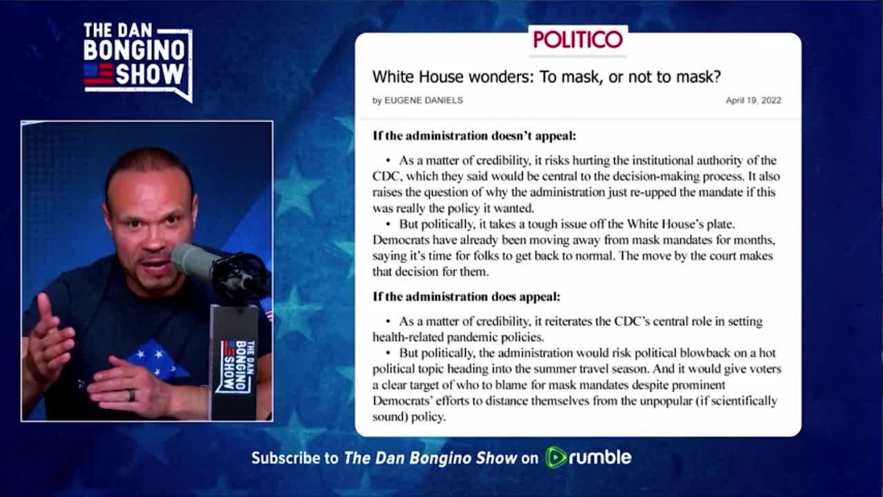 Bongino - Mask Mandate For Travel Ruled Unconstitutional By Judge In Florida