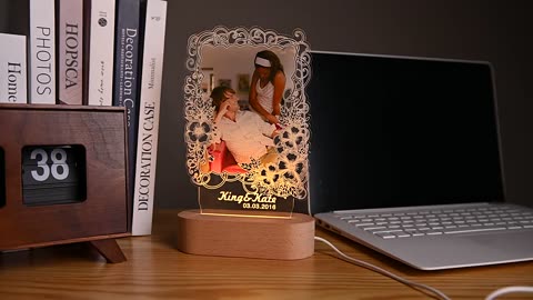 Custom Photo Frame With 3D Lamp DIY Photos With Night Light Living Room Decoration For Wedding