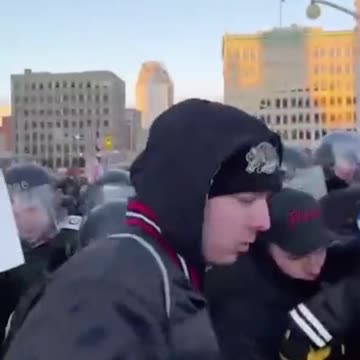 Police uses "Pepper Spray on Trampling Peaceful Protesters"