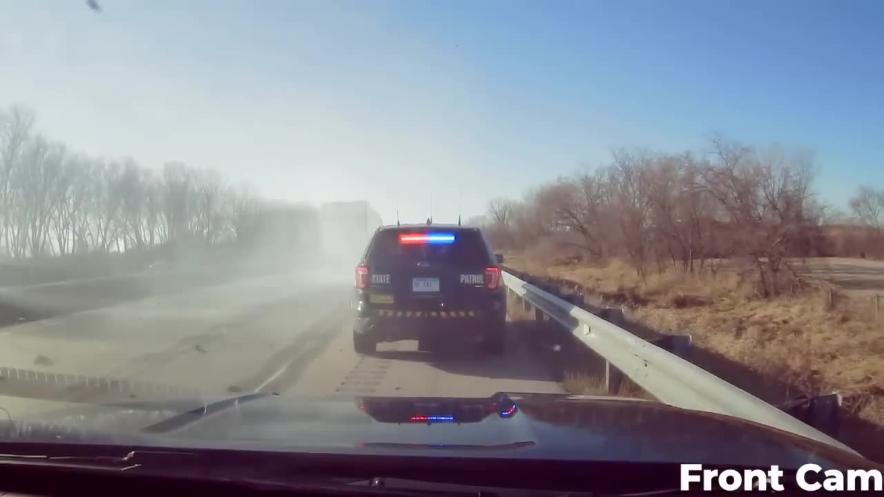 These Police Cars Keep Getting Hit During Snowstorm