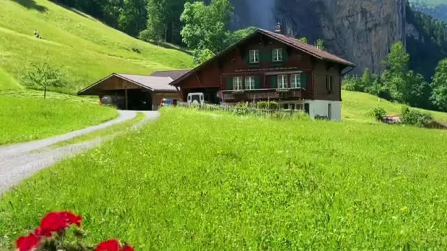 Dream place ✨ Valley waterfall 💦Lauterbrunnen🇨🇭