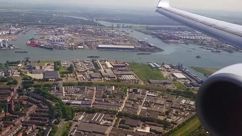 Landing Transavia 737 op Rotterdam Waanzinnige aanvliegroute