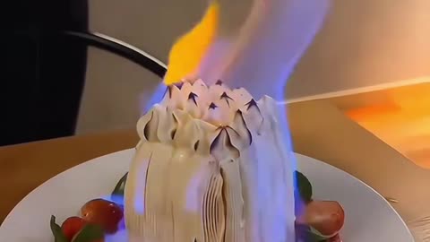 Flaming delicious cake