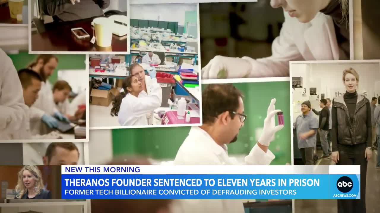 Former Theranos CEO Elizabeth Holmes sentenced for role in investor fraud