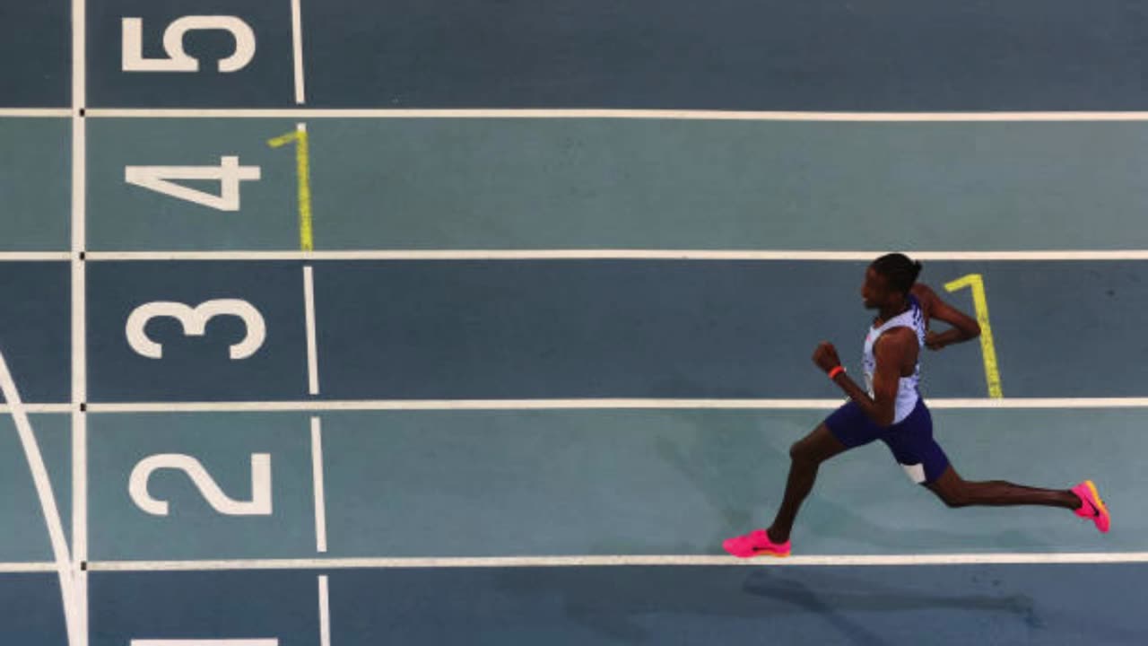 Girma Lamecha Wins the Men's 3000 M Steeplechase.