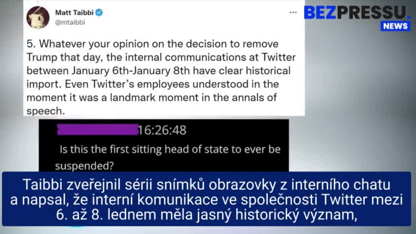 Matt Taibbi: Jakým způsobem byl Donald Trump odstraněn z Twitteru