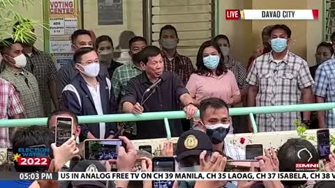 THE PHILIPPINES PRESIDENT MADE HIS VOTE TODAY.