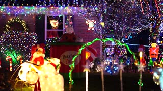 House with lots of Christmas Lights