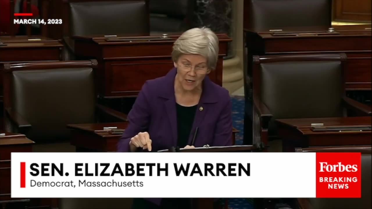 JUST IN- Elizabeth Warren Reacts To Silicon Valley Bank And Signature Bank Collapses