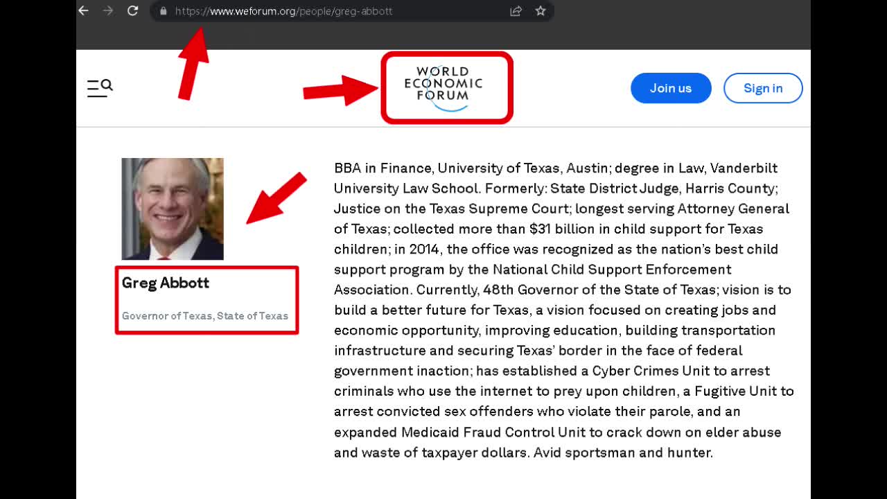 Texas Governor Greg Abbott Refuses to Denounce World Economic Forum