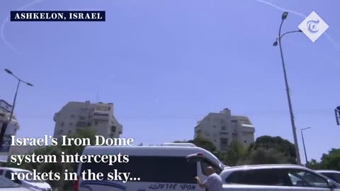 Israeli Iron Dome filmed intercepting rockets from Gaza