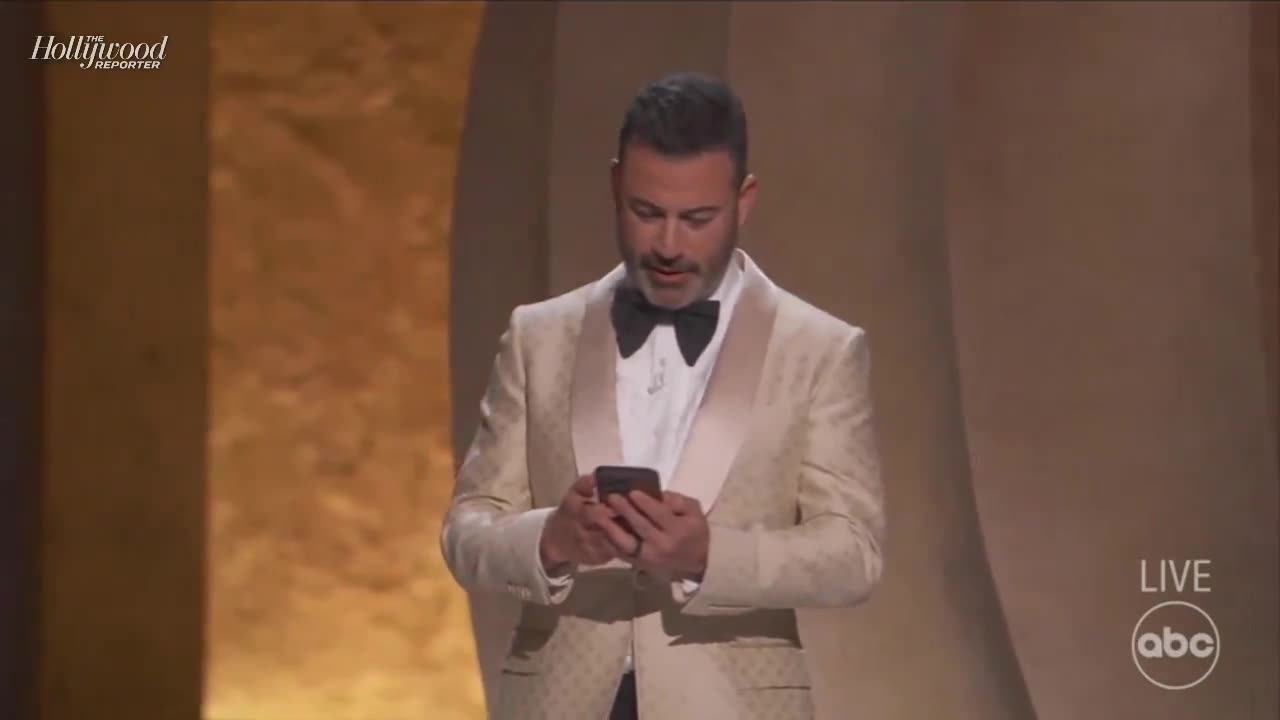 "Comedian" Jimmy Kimmel reads Donald Trump Truth Social post at Oscars