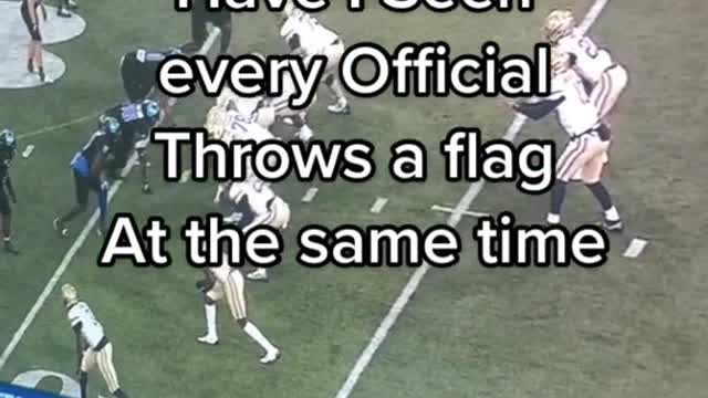 Never in my life have I seen every official throw flag at the same time in college football