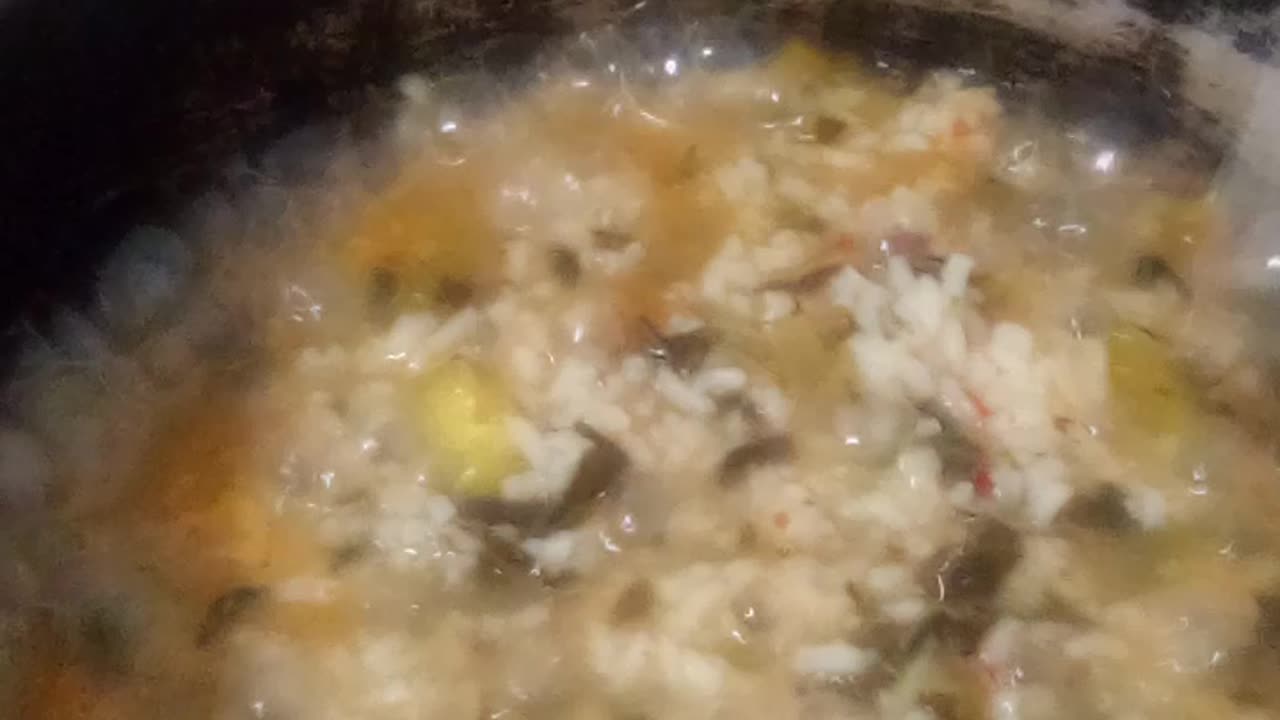 Quick meal White Rice mixed with collard greens