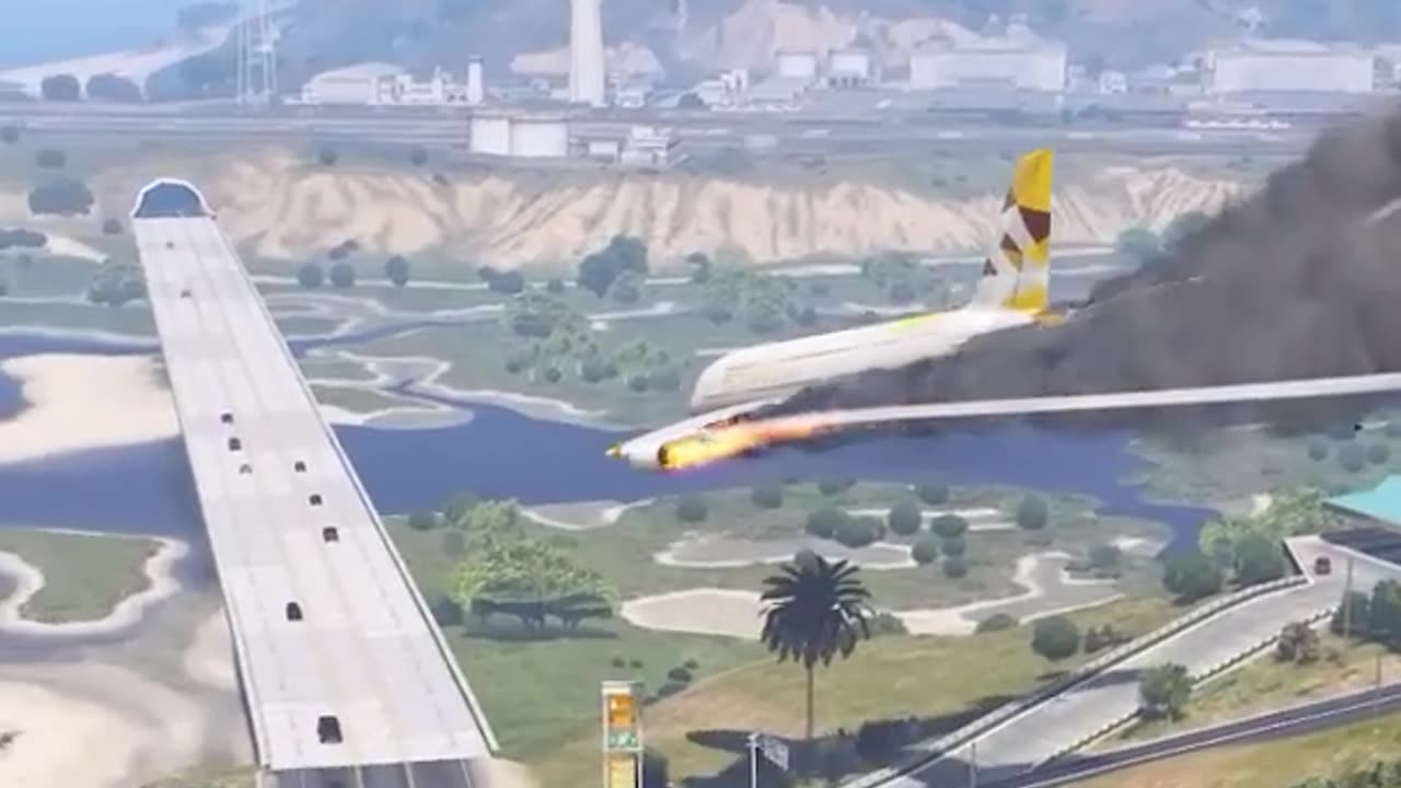 Airbus on fire