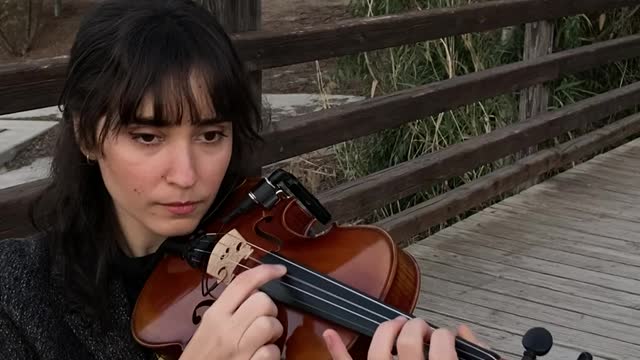 Cellist Joined By a Duck