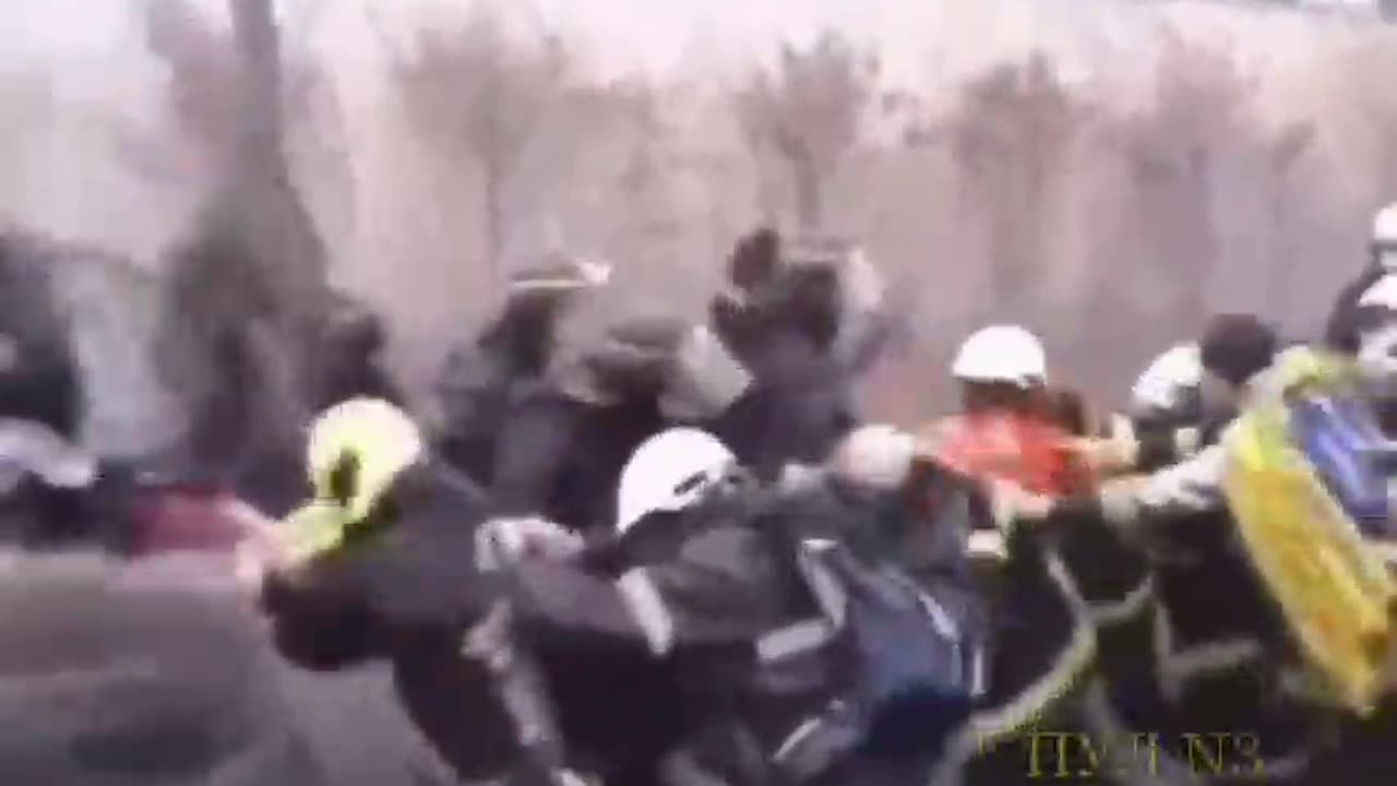 The French Gendarmerie against the French firemen.