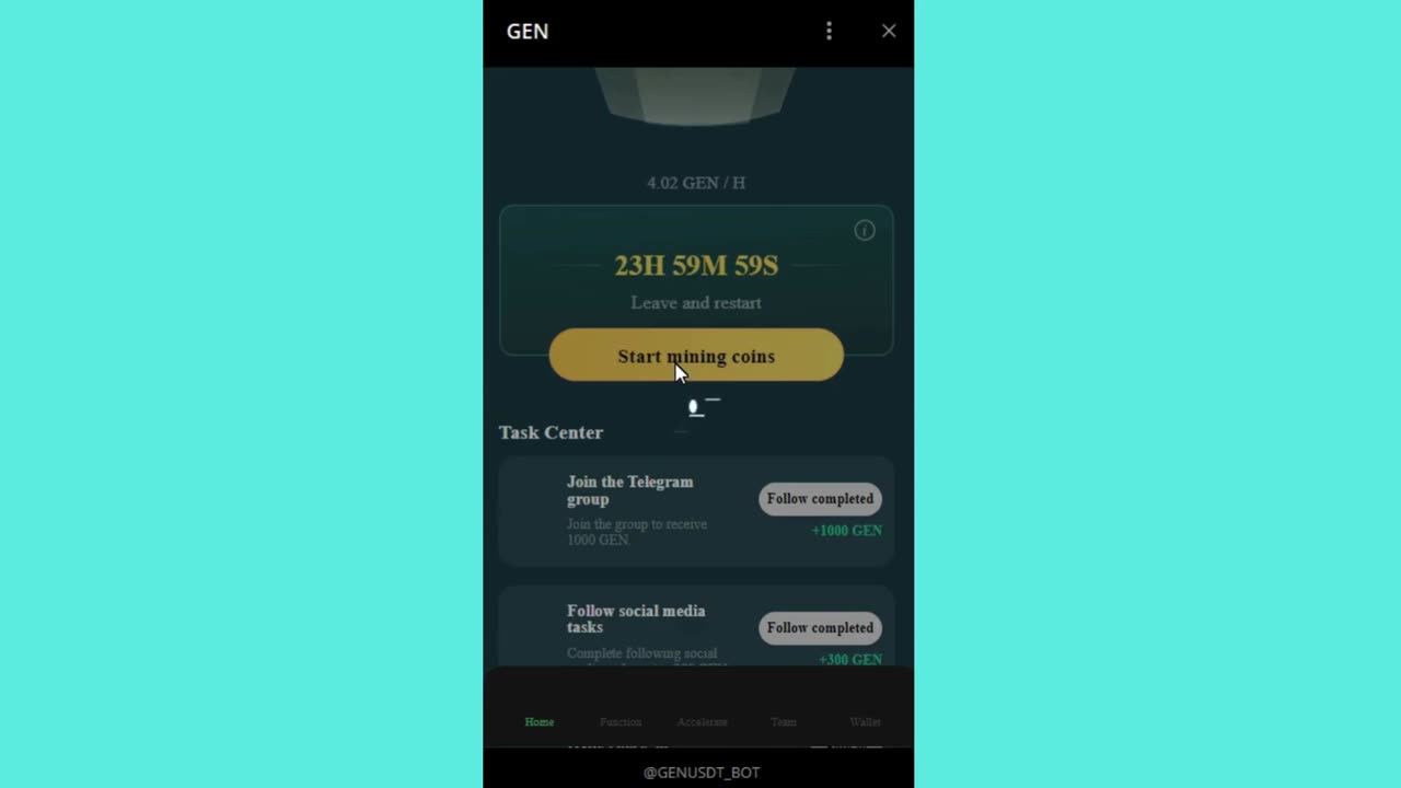 BIG MINING MINI APP BOT TELEGRAM GEN