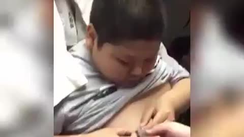 Funny Child Nipple Pinching