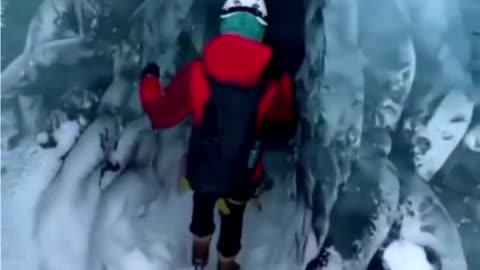 Walking Through An Ancient Ice Cave.