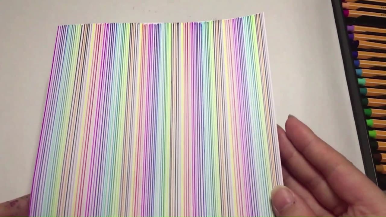 Hand-drawn Rainbow Card Timelapse Process Video