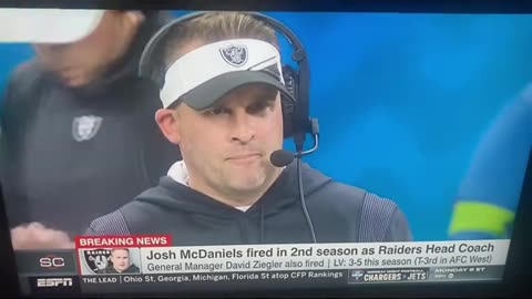 Raiders fire head coach Josh McDaniels