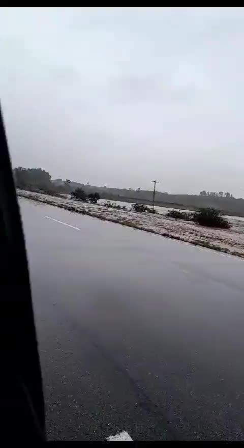 Car washed way by heavy flood in the Pelotas of Rio Grande do Sul, Brazil
